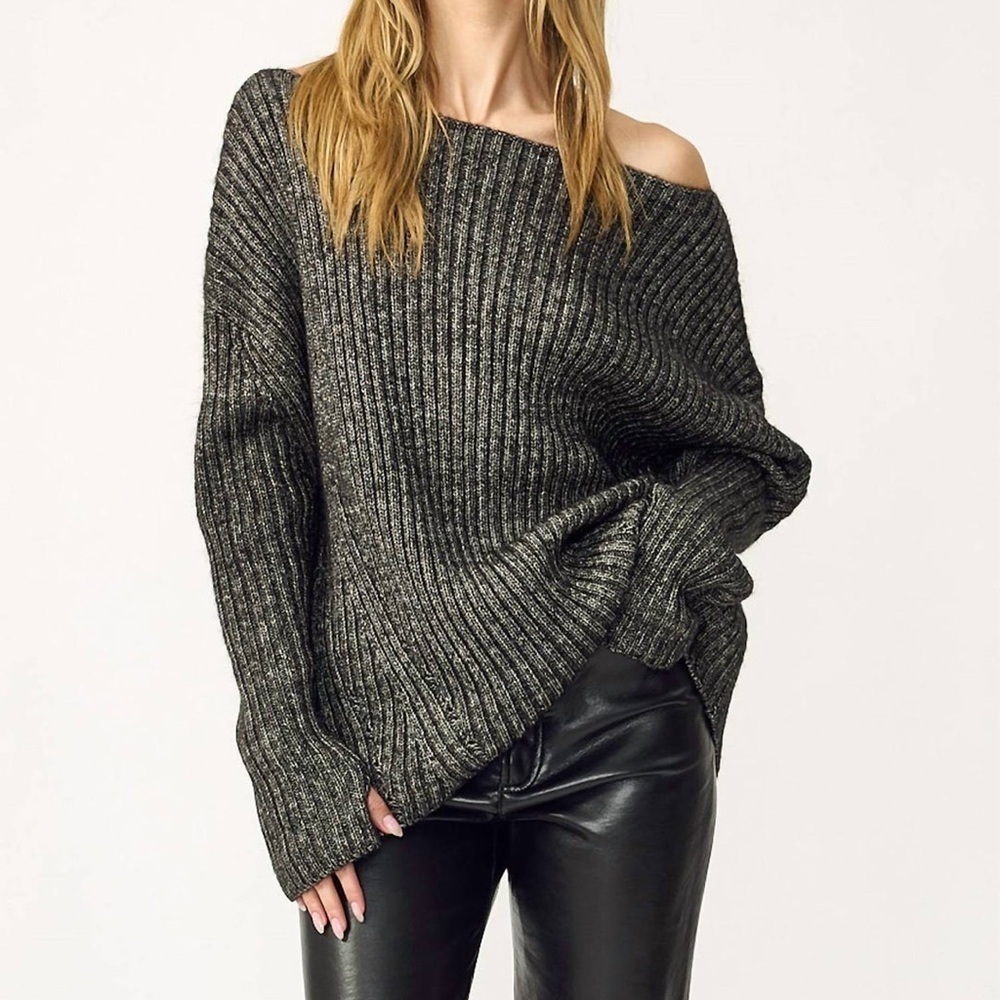 NWT Stitches & Stripes Hudson Pullover Off-the-Shoulder Chunky Knit Sweater